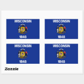Vlagontwerp Wisconsin State Rechthoekige Sticker (Vel)