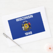 Vlagontwerp Wisconsin State Rechthoekige Sticker (Envelop)