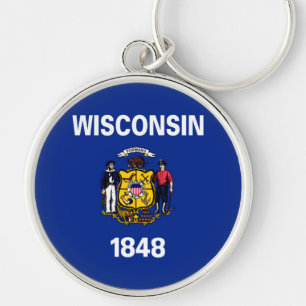 Vlagontwerp Wisconsin State Sleutelhanger