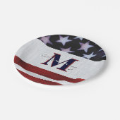  vlagpatriotticum van juli 4e Aangepast monogram 1 Papieren Bordje (Gekanteld)
