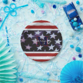  vlagpatriottisch juli 4e Aangepast monogram 2 Papieren Bordje (Feest)