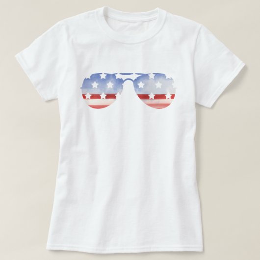 Vlagpatriottisch viatorbril op 4 juli t-shirt (Design voorkant)