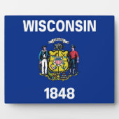 VlagPlaque Wisconsin State Fotoplaat (Voorkant)