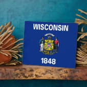 VlagPlaque Wisconsin State Fotoplaat (Zijkant)