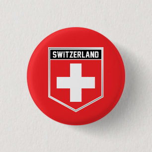 Vlagschild Zwitserland Ronde Button 3,2 Cm