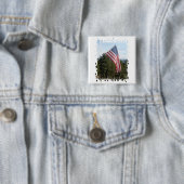 Vlagsterren Vierkante Button 5,1 Cm (In situ)