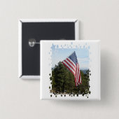 Vlagsterren Vierkante Button 5,1 Cm (Voorkant /achterkant)