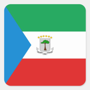 Vlagsticker Equatoriaal-Guinea Vierkante Sticker