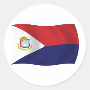 Vlagsticker Sint Maarten Ronde Sticker