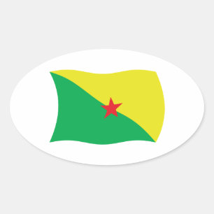 Vlagsticker van Frans-Guyana Ovale Sticker
