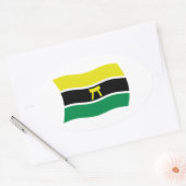 Vlagsticker van het Ashanti-volk Ovale Sticker (Envelop)