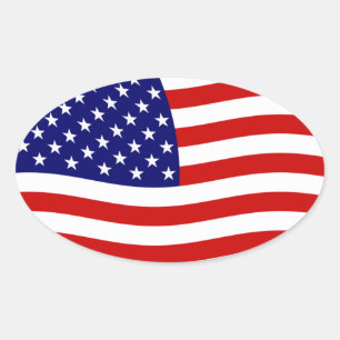 Vlagsticker Verenigde Staten van Amerika Ovale Sticker