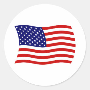 Vlagsticker Verenigde Staten van Amerika Ronde Sticker