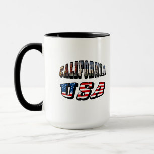 Vlagtekst Californië-Afbeelding en VS Mok