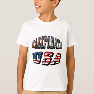 Vlagtekst Californië-Afbeelding en VS T-shirt