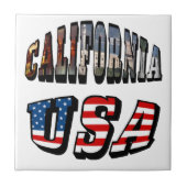 Vlagtekst Californië-Afbeelding en VS Tegeltje (Voorkant)