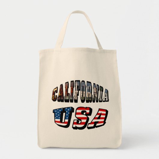 Vlagtekst Californië-Afbeelding en VS Tote Bag (Voorkant)