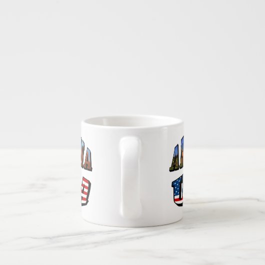 Vlagtekst van Arizona Afbeelding en VS Espresso Kop (Achterkant)