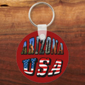 Vlagtekst van Arizona Afbeelding en VS Sleutelhanger (Voorkant)