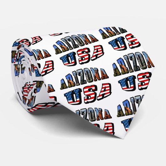 Vlagtekst van Arizona Afbeelding en VS Stropdas (Opgerold)