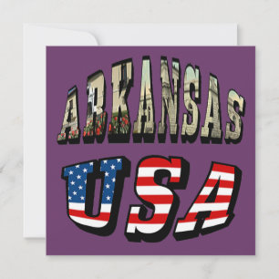 Vlagtekst van Arkansas Afbeelding en USA Kaart