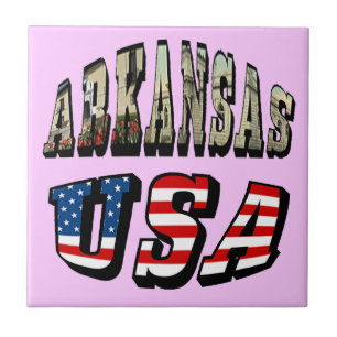 Vlagtekst van Arkansas Afbeelding en USA Tegeltje