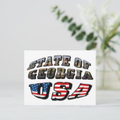 Vlagtekst van de staat Georgië en de VS Briefkaart (Staand voorkant)