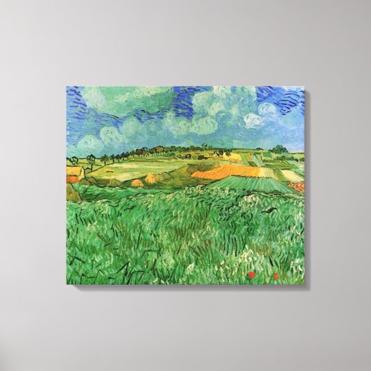 Vlak landschap bij Auvers van Vincent van Gogh Canvas Afdruk (Voorkant)