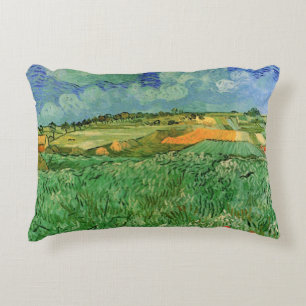 Vlak landschap bij Auvers van Vincent van Gogh Decoratief Kussen
