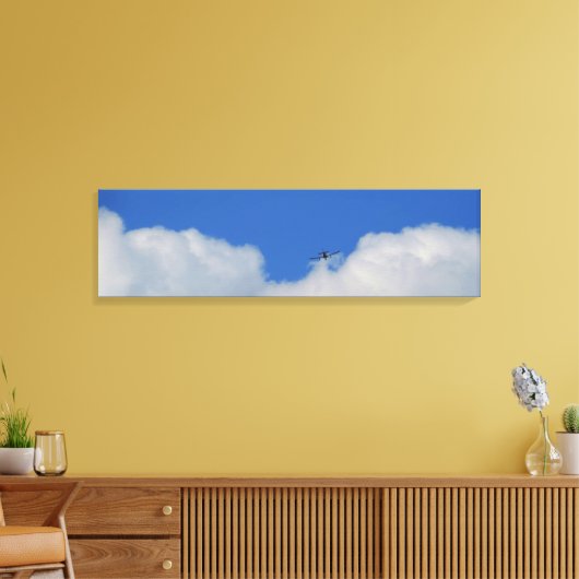 Vlak met wolken Panoramische Canvas Print (Insitu (Woonkamer))