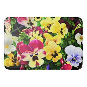 Vlak van gemengde pansies badmat