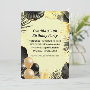 Vlakke 50ste verjaardag uitnodiging