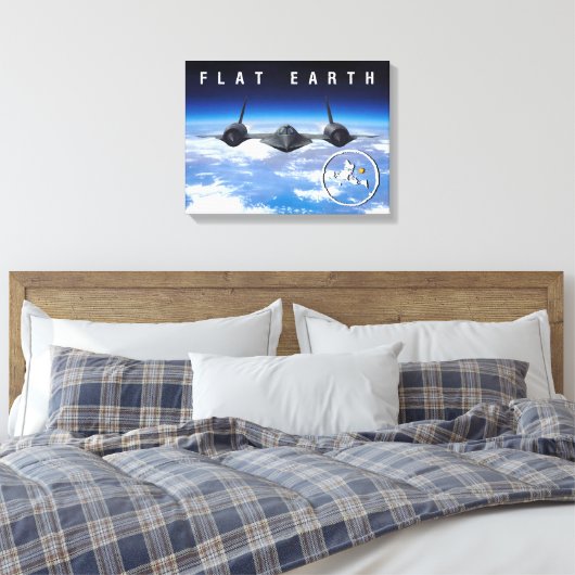 Vlakke Aarde — Canvas 14 x 11 (Insitu (Slaapkamer))
