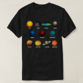 vlakke aarde en planeten grappige vlakte t-shirt (Design voorkant)