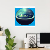 vlakke aarde met koepelPoster Poster (Thuiskantoor)