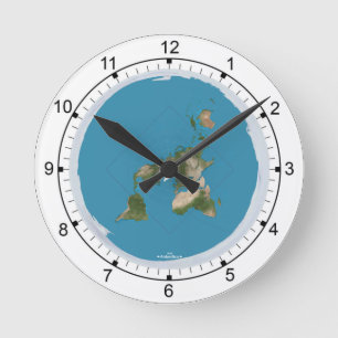 Vlakke aarde Middelgrote wandklok Ronde Klok