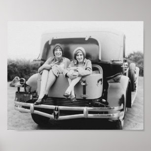  vlakke darm vrouwen Antiek roomstoel Poster