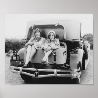  vlakke darm vrouwen Antiek roomstoel Poster