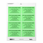 Vlakke tekst bedrijfsmerk op lichtgroene verzendin etiket (Full Sheet)