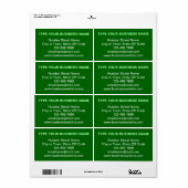 Vlakke Tekst Zakelijk Merk op Groene Verzendlabel (Full Sheet)