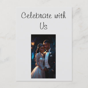 Vlakke Uitnodiging, Grootte: 5"x 7"huwelijkspaar Briefkaart