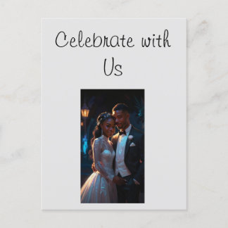 Vlakke Uitnodiging, Grootte: 5"x 7"huwelijkspaar Briefkaart