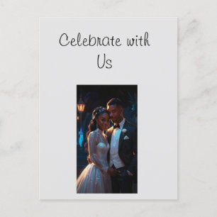 Vlakke Uitnodiging, Grootte: 5"x 7"huwelijkspaar Briefkaart