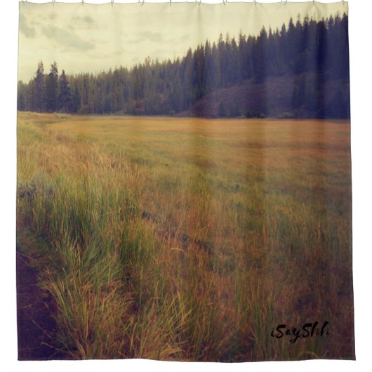 vlakte en bos douchegordijn (Voorkant)