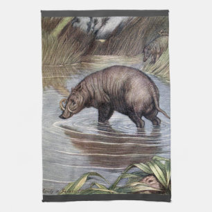 Vlakvarken door Louis Sargent, Vintage Wild Animal Theedoek