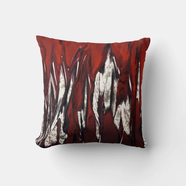 Vlam Abstract rood naar wit Kussen (Voorkant)