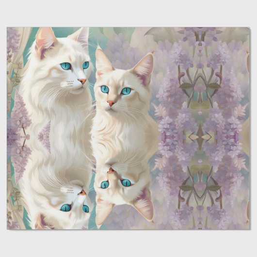 Vlam en Lila Lynx Point Siamese Portrait Art Cadeaupapier (Vlak)