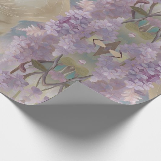 Vlam en Lila Lynx Point Siamese Portrait Art Cadeaupapier (Hoek)