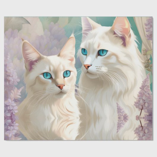 Vlam en Lila Lynx Point Siamese Portrait Art Cadeaupapier (Vlak)