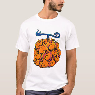Vlam Fruit Grafisch Vurig Oranje en Rood T-Shirt